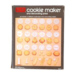 Vintage cookie gun kit, Spritz cookie making kit, cookie dough extruder